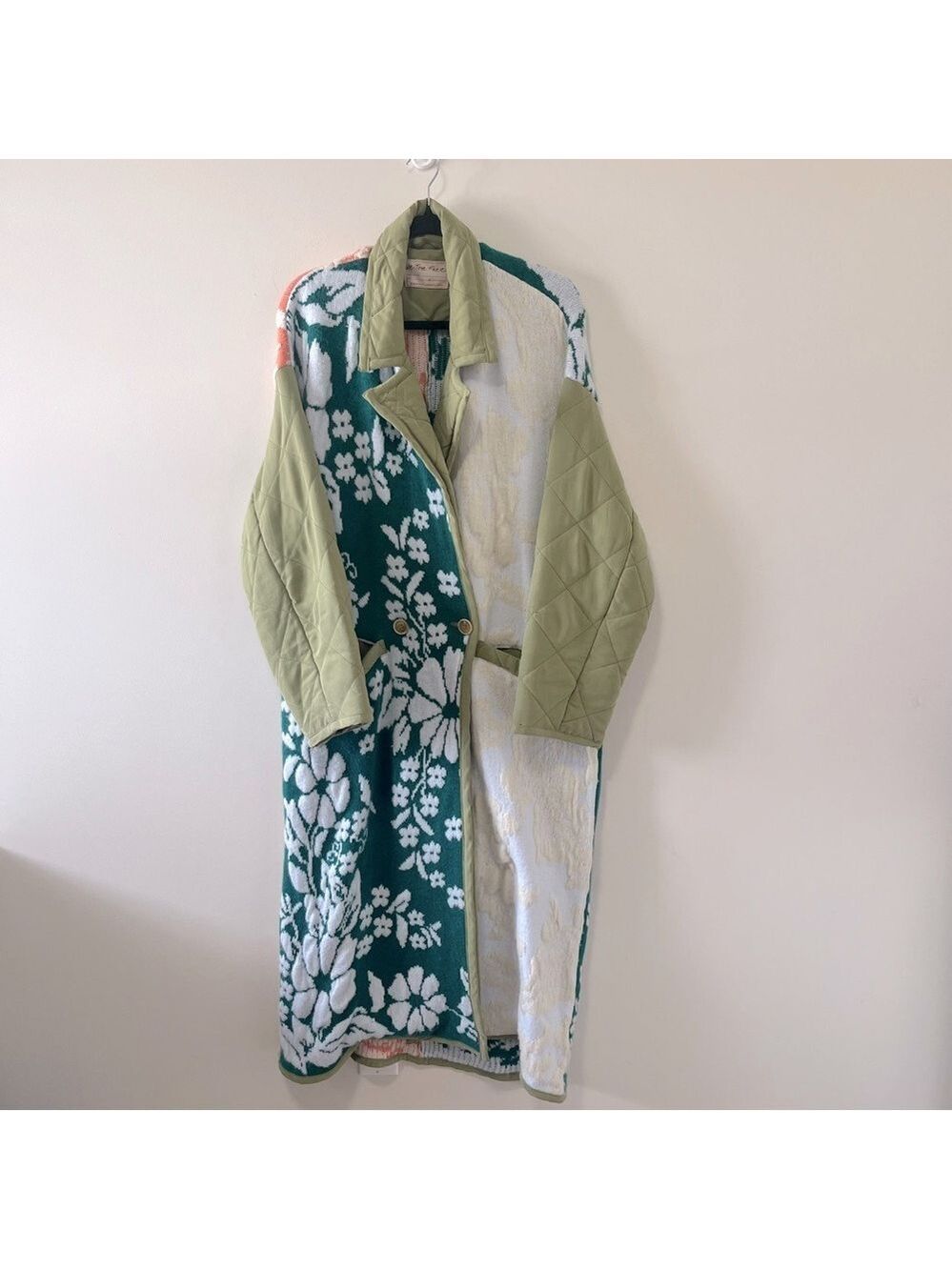 Free People Home Sweet Home Coat Quilted Sweater Knit Duster Jacket Coat Size S - Picture 7 of 13